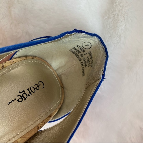 Royal Blue Peep Toe Heels Size 7 - Picture 9 of 9